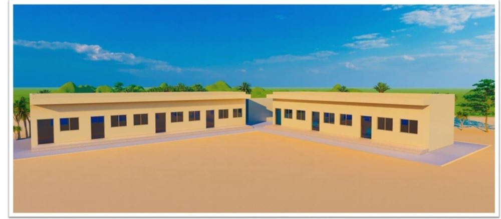 صورة بناء مدرسة عمر عبدالعزيز إسحاق آل الشيخ رحمه الله