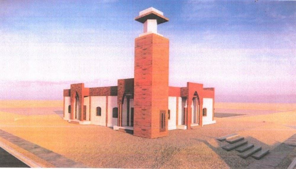 صورة بناء مسجد 400 م2 + سكن للإمام + سكن للمؤذن