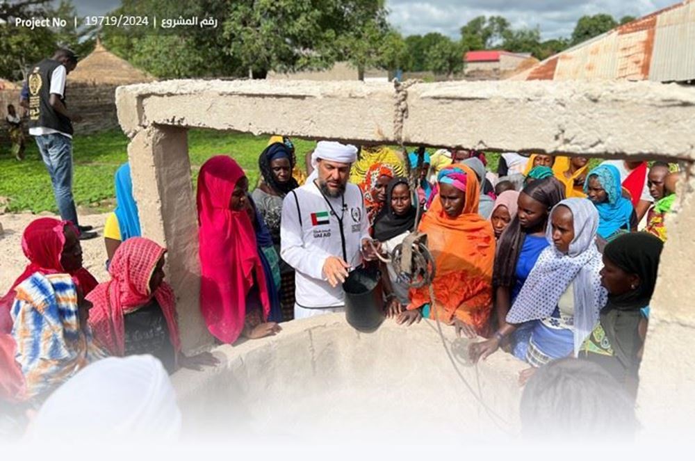 صورة استكمال حفر بئر ارتوازي  لقرية نائية