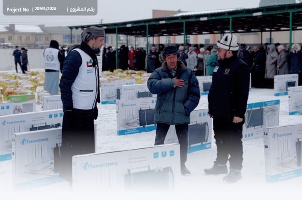 صورة توزيع مدافئ كهربائية على الأسر الفقيرة