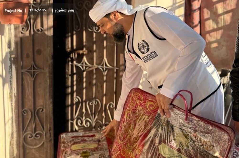 صورة بطانيات لأسر فقيرة في سوريا