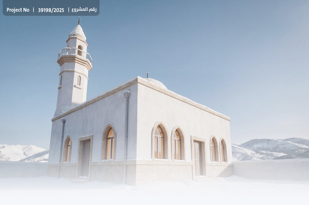 صورة نظام التدفئة الارضية المركزية لمسجد 100م مربع