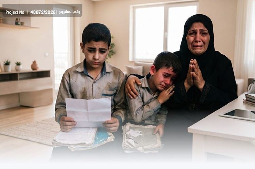 صورة أمٌ تناشد... ويتيمان ينتظران الفرج