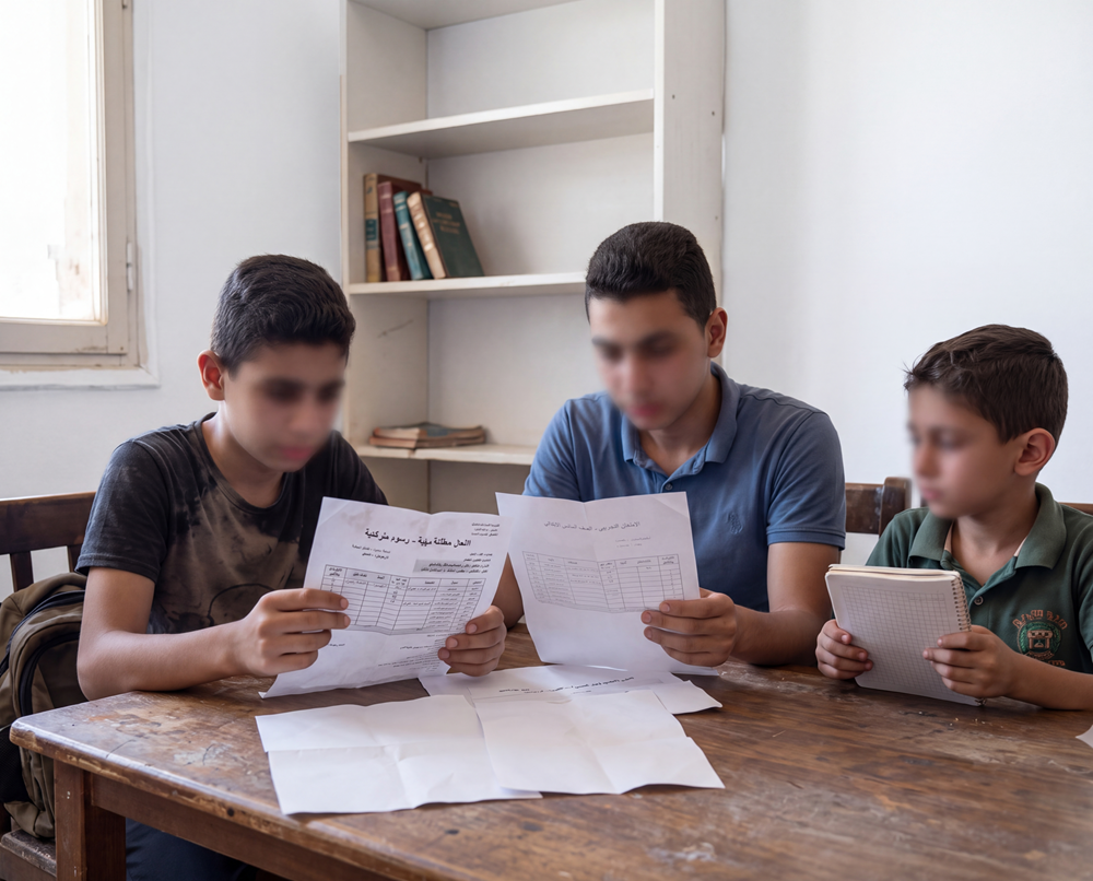 صورة أيتام بحاجة لرسوم دراسيّة