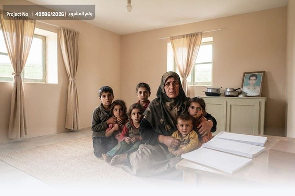 Picture of A female head of a family of orphans awaiting relief.